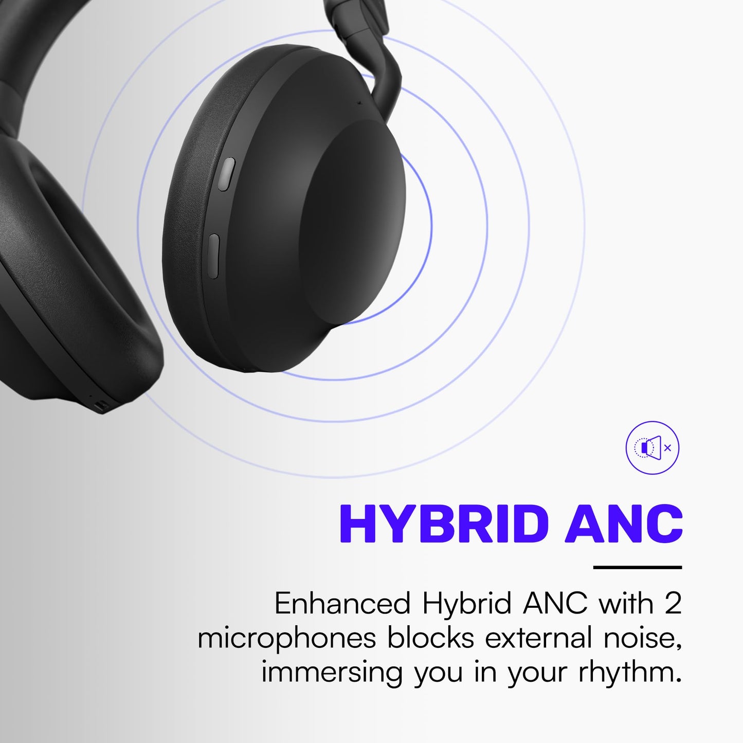 Raycon Pro Bluetooth Headphones - Premium Over The Ear Headphones, Hybrid Active Noise Cancelling Wireless Headphones + Awareness Mode, Bluetooth Headset with Mic, 60 Hours of Battery Life (White)