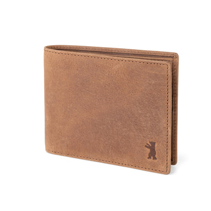BERLINER BAGS Vintage Genuine Leather Wallet for Men Brooklyn, RFID Blocking, Bifold, Front Pocket Slim Wallet, 10 Card Holder, 2 Bills Compartment, Gift Box - Brown