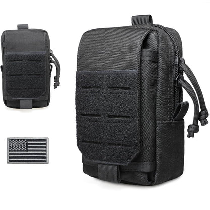 WYNEX Tactical EDC Pouch, Molle Utility Pouches Gadget Organizer Phone Holder Waist Pack Smartphone Pouch Tool Holster Pocket Black