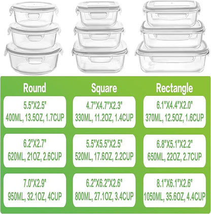 HOMBERKING Glass Food Storage Containers