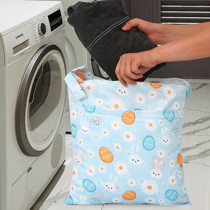 2pcs Travel Waterproof Laundry Bag, Cloth Diaper Wet Dry Bags