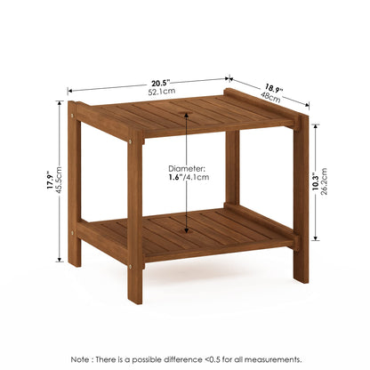 Furinno FG19840T Tioman Hardwood Mississippi Side Table, Natural