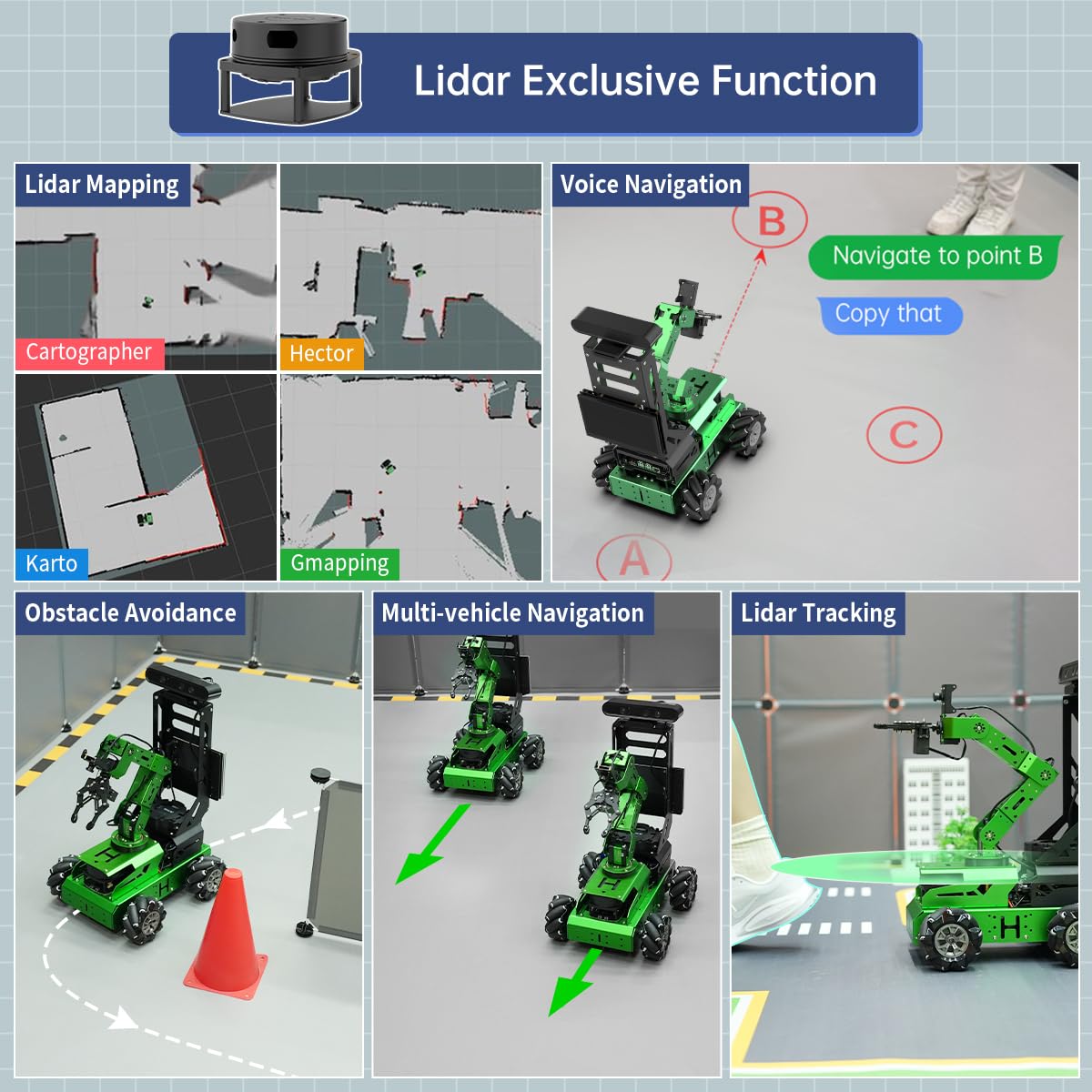 HIWONDER JetAuto Pro ROS2 Robot Car with 5DOF AI Vision Robotic Arm Support SLAM Mapping/Navigation/Autonomous Driving/Python for Engineering Student and Adults（Advanced Kit with Jetson Nano 4GB）