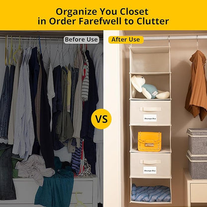 2 Pack 6 Shelves Hanging Closet Organizer