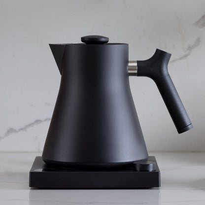 Fellow Corvo EKG Pro Electric Tea Kettle - Quick Heating, Precise Temperature Control Electric Kettle, Scheduling, Built-in Brew Timer for Boiling Water - Matte Black - 0.9 Liter