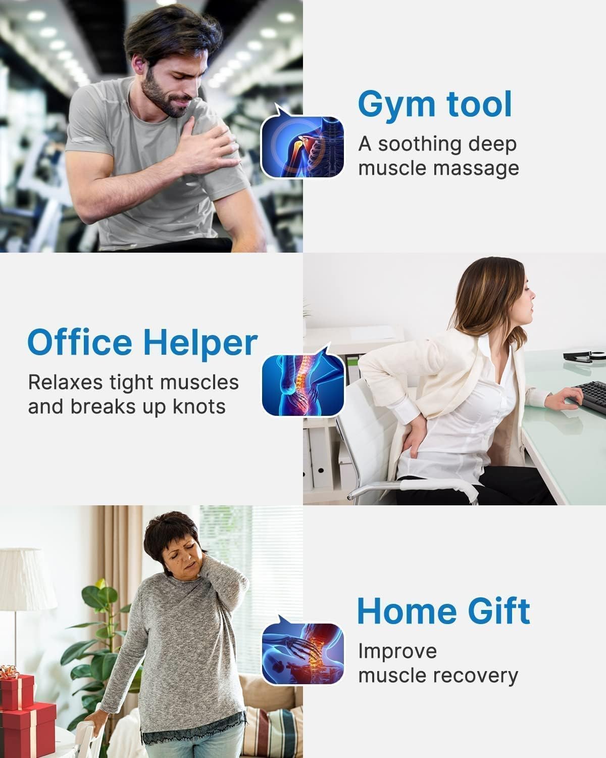 RENPHO Massage Gun Deep Tissue, Portable Percussion Massager for Back and Neck, Gifts for Men and Women, Handheld Device with Carry Case, Active Green