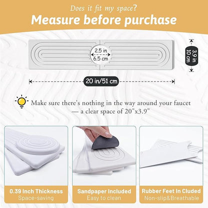 Faucet Mat for Kitchen Sink, Super Absorbent, Prevents Moisture Buildup