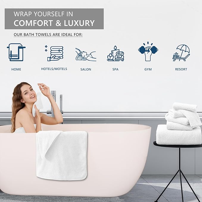 Extra Large Bath Towel Set of 4, Oversized Bath Sheet Super Soft Highly