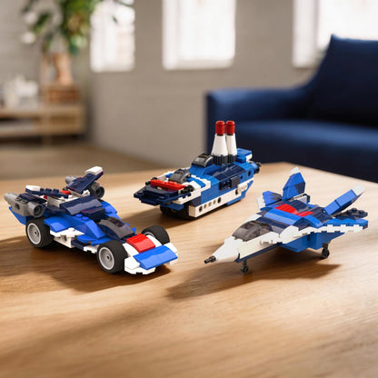 Apitor 12-in-1 STEM Building Blocks Kit for Kids Ages 4-8 | 139 Pcs Creative Construction Toy with Digital App & Paper Manual | Fighter Jet Model Build Robot DIY Activity Toy for Ages 6+ Years