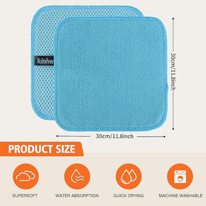 KinHwa Kitchen Washcloths for Dishes Absorbent Microfiber Dish Cloths Quick Dry