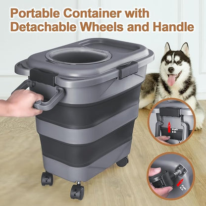 Dog Food Storage Container, 10-20 lbs Airtight Collapsible Cat Food Storage