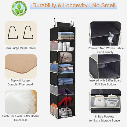 2 Pack Large-Sized Hanging Shoe Organizer 8-Shelf, Hanging Closet Organizer