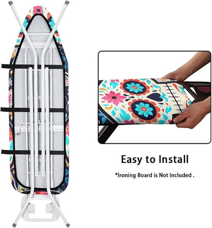 Tribe Floral Skull Ironing Board Cover 15x54 Inch Standard Mexican Skeleton