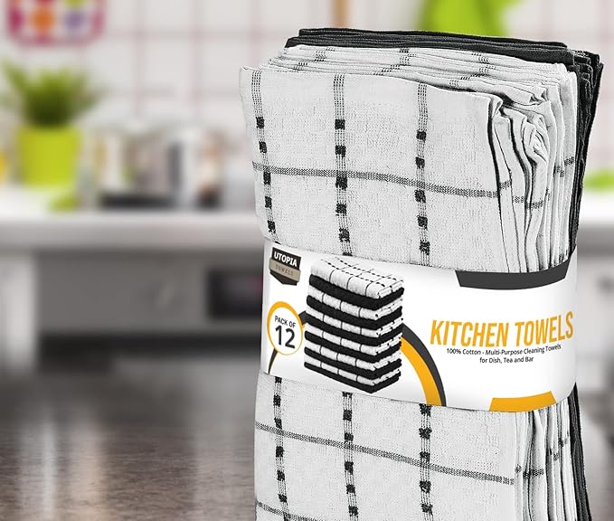 Utopia Towels - Kitchen Towels 12 Pack, 15 x 25 Inches, 100% Ring Spun Cotton