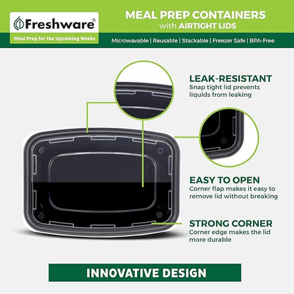 Freshware Meal Prep Containers 1 Compartment Food Storage Containers