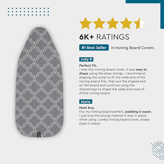 Encasa XO Ironing Board Cover and Pad 54"x18"