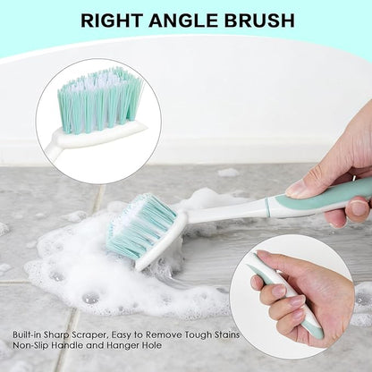 3 Pack Bathroom Scrub Brush Set, Heavy-Duty Scrub Brushes