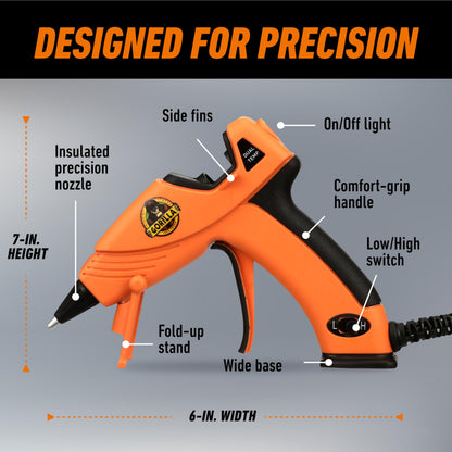 Gorilla Mini Hot Glue Gun Kit (Pack of 1 Mini Hot Glue Gun and 30 Sticks) - Dual Temp, Precision Nozzle, and Easy Squeeze Trigger