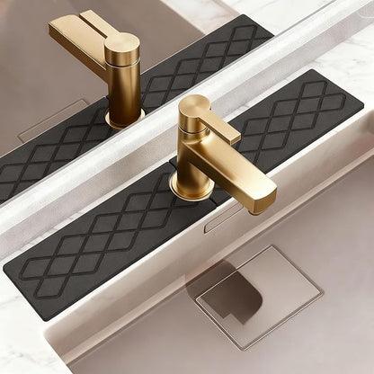 23.6 Inch Stone Faucet Mat for Kitchen Sink, Diatomite Absorbent Fast Drying
