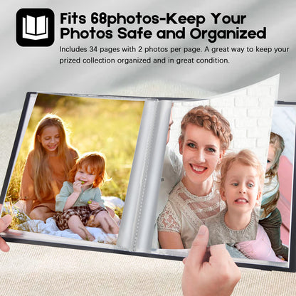 Aevdor Photo Album 8x10, 8x10 Photo Album Book Holds 68 Photos, Art Portfolio Binder for 8 x 10 Pictures, 10 x 8 Sheet Protector Folder for Photos, Kids Artwork, Sketch (Black)