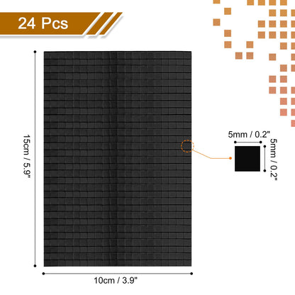 MECCANIXITY 14400 PCS Glass Mirrors Disco Ball Tiles Self-Adhesive Black Mirror Mosaic Tiles 5 x 5mm for Disco Ball, DIY Craft, KTV Decoration 24 Sheet