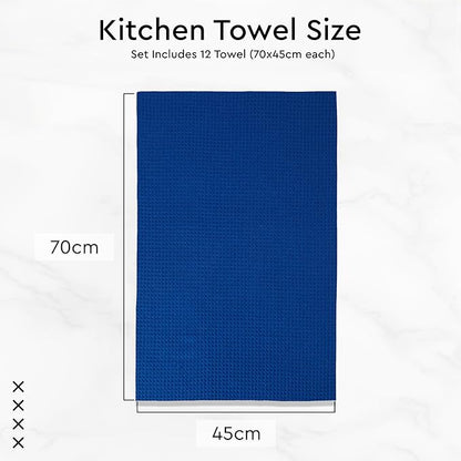 Encasa XO Kitchen Dish Towels Set | Multicolor | Waffle Weave and Flat Hand Tea