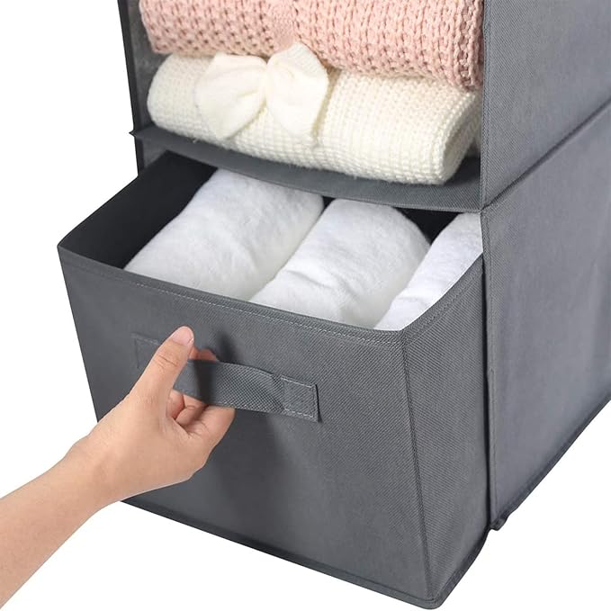 MAX Houser Hanging Shelf Closet Storage Organizer Removable Drawers ，Hanging