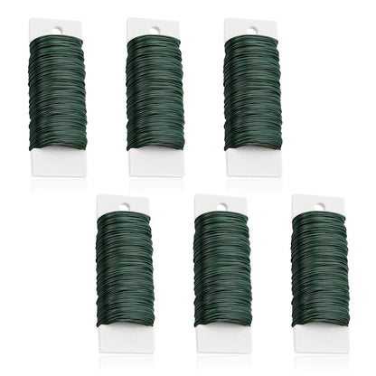Coobbar Green 22 Gauge Flexible Paddle Wire, 6 Pack 228 Yards, Crafts, Christmas Wreaths, Floral Arrangements