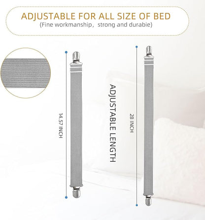 8Pcs Adjustable Bed Sheet Straps Clips, Elastic Mattress Sheet Fasteners Holder