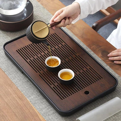 Large 17 Inch Bamboo Chinese Gongfu Tea Tray Table Box with Water Storage for Kungfu Kung fu Tea Set