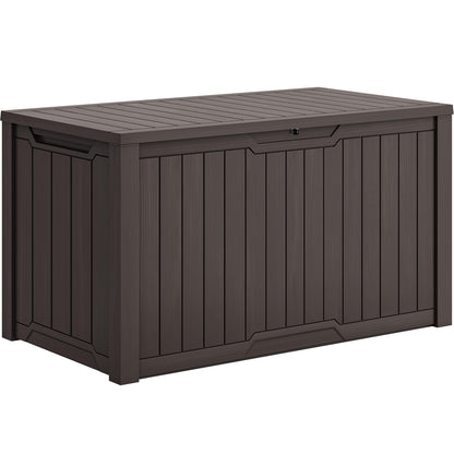YITAHOME XXL 240 Gallon Large Outdoor Storage Deck Box for Patio Furniture, Outdoor Cushions, Garden Tools and Sports/Pools Equipment, Weather Resistant Resin, Lockable (Dark Brown)