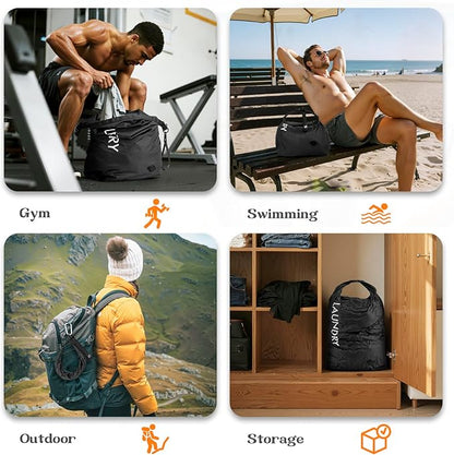 Compression Laundry Bag for Travel, Dirty Clothes Travel Laundry Bags,