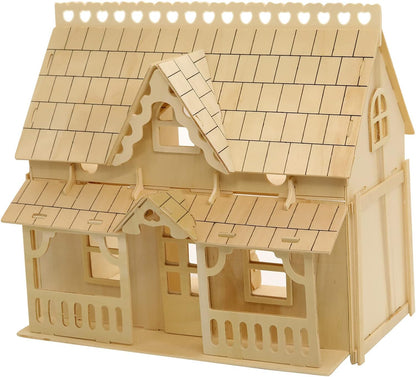 3D Puzzle House, Fantasy Villa Model Kit with Dollhouse Furniture