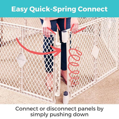 Toddleroo by North States - Superyard Baby Play Yard: Freestanding 8-Panel Baby Playpen - Indoor or Outdoor Use - Made in USA - Encloses Up to 34.4 Square Feet - 26 Inches Tall - Sand