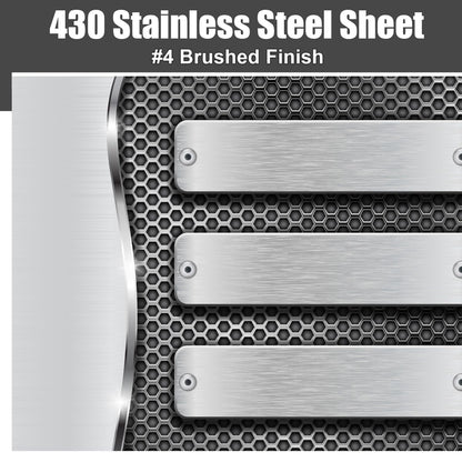 MorningRo 2 Pcs 430 Stainless Steel Sheet Metal 12 x 9 Inches 24ga Metal Plates Panel #4 Brushed Finish Magnetic Mount Board Wall Food Truck Restaurant Crafting Kitchen Floor Trailer Garage Gym