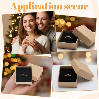Kegeeei 60 Pack Cardboard Ring Boxes, 2 x 2 x 1.26 Inch Square Jewelry Gift Boxes With Foam, Bulk Mini Earring Packaging For Weddings, Birthdays, and Retail Display, Brown