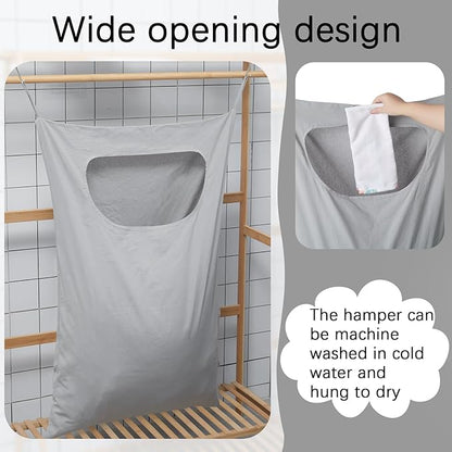 2 Pcs Large Hanging Laundry Hamper Bag 28 x 35 in Over The Door Hamper Space