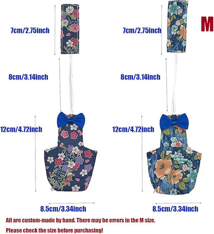 2 PCS Floral Parrot Diapers Bird Flight Suit Blue and Green Reusable Inner Layer for Parakeet Mini Macaw