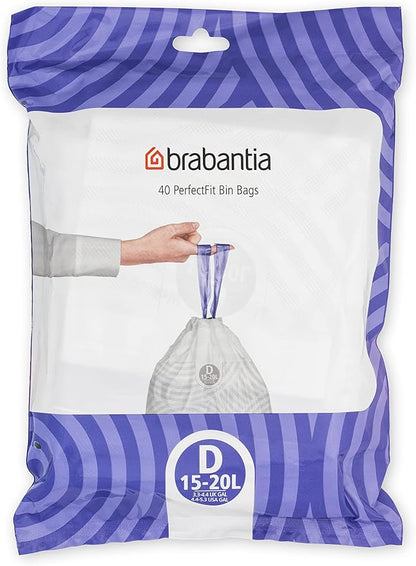 Brabantia PerfectFit Trash Bags Thick Plastic Trash Can Liners