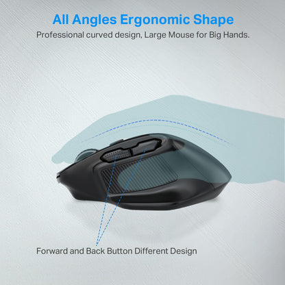 E-YOOSO Large Wireless Mouse for Big Hands, X-31 Cordless Ergo Computer Mouse, 6 Buttons, 5-Level 4800 DPI, 18 Months Battery Life, for Laptop, PC, Chromebook (Black)