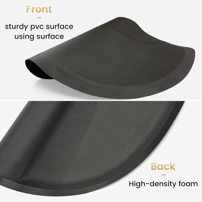 Salon Mat 3′x4′ Barber Shop Chair Mat Anti-Fatigue Salon Floor Mat - Black Semi Circle Salon mats for Hair Stylist - 1/2" Thick Comfort Salon Standing Mat