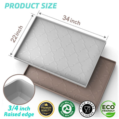SIKADEER 34" x 22" Under Sink Mat Waterproof, Silicone Mat Kitchen Drawer Shelf and Cabinet Liner, Sink Protector for Kitchen Organizers and Storage, Boot Tray Pet Food Mats