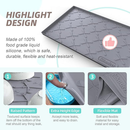 SIKADEER 31" x 19" Under Sink Mat Waterproof, Silicone Mat Kitchen Drawer Shelf and Cabinet Liner, Sink Protector for Kitchen Organizers and Storage, Boot Tray Pet Food Mats