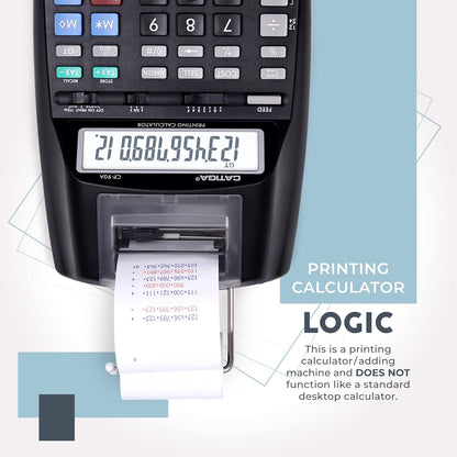 CATIGA New & Upgraded 2025 Printing Calculator Adding Machine 10 Key, Desktop Home Office Calculator with Paper Roll Print Out, Accounting Business Finance