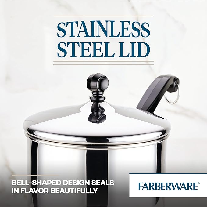 Farberware Classic Stainless Steel 2-Quart Mirror Satin Covered Saucepan,Silver,(Pack of 3)
