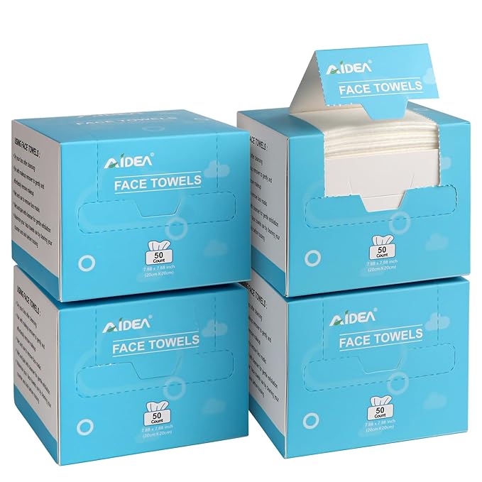 AIDEA Face Towels Disposable-200Ct, Clean Facial Towels, Facial Cleansing Wipes