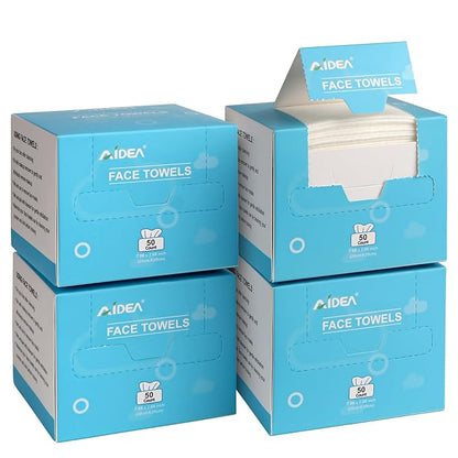 AIDEA Face Towels Disposable-200Ct, Clean Facial Towels, Facial Cleansing Wipes