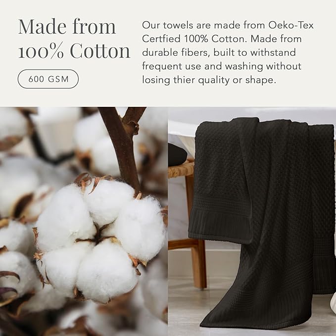 NY Loft 100% Cotton Towel Set 6 Piece | Super Soft & Absorbent Quick-Dry 2 Bath