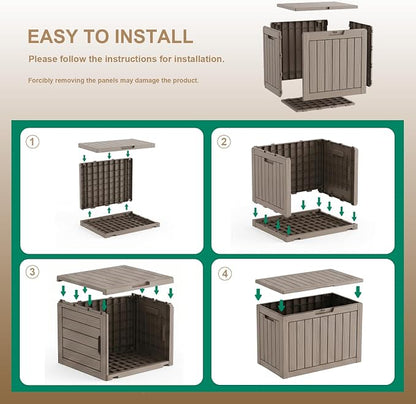 50 Gallon Package Delivery Boxes for Outside, Package Delivery Box with Lockable Secure, Waterproof for Garden, Backyard, Patio & Lawn, Grey