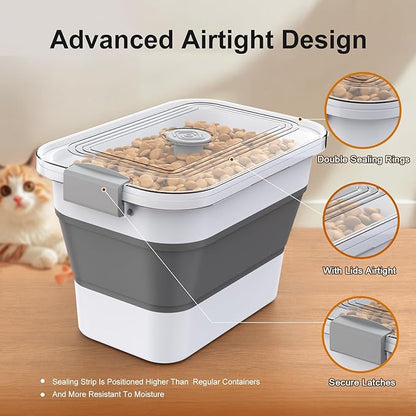 Dog Food Storage Container, 15-23 Lbs Collapsible Dog Food Container